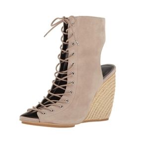Rebecca Minkoff Elle open toe lace up booties